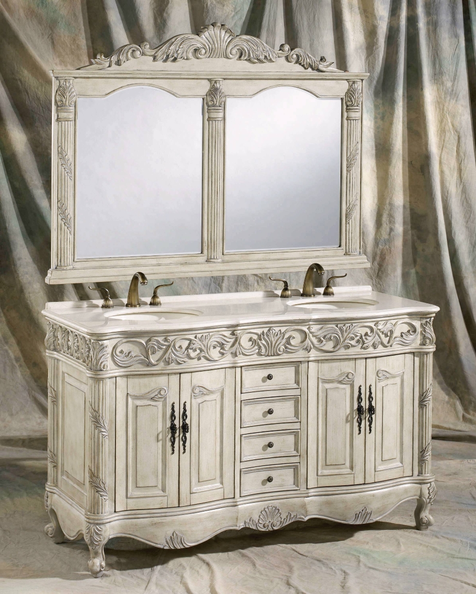 60Inch Omaha Vanity Double Sink Vanity Vanity with Mirror